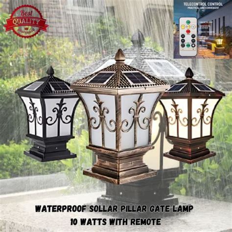 solar gate lamps|10Watts Solar Pillar Frontal Gate Lamp/ Solar Outdoor/Garden .